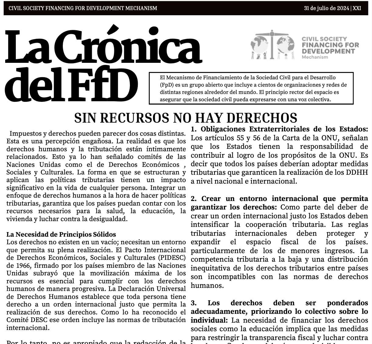 La Crónica del FfD: 31 de julio